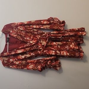 Burgundy floral dreaa